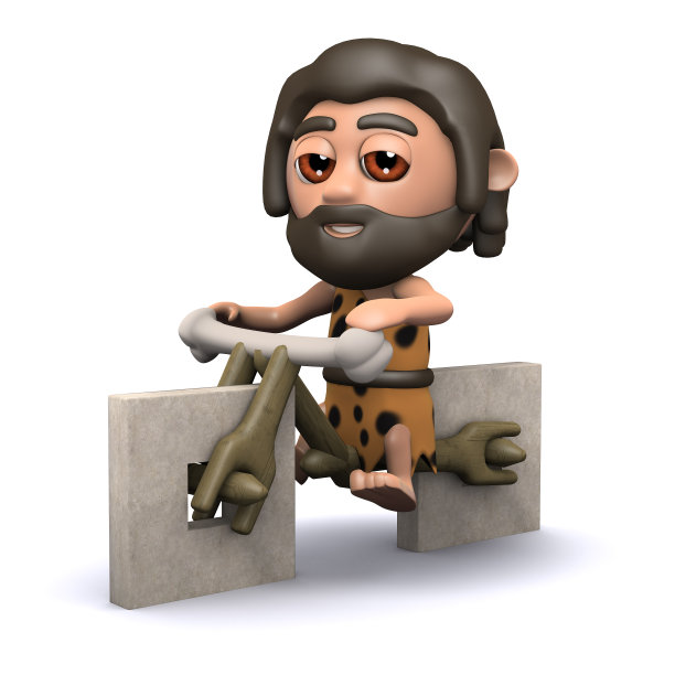 3d穴居人有一辆新自行车图片下载