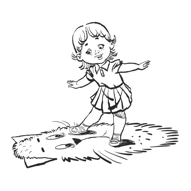 小女孩和猫的剪影图片下载