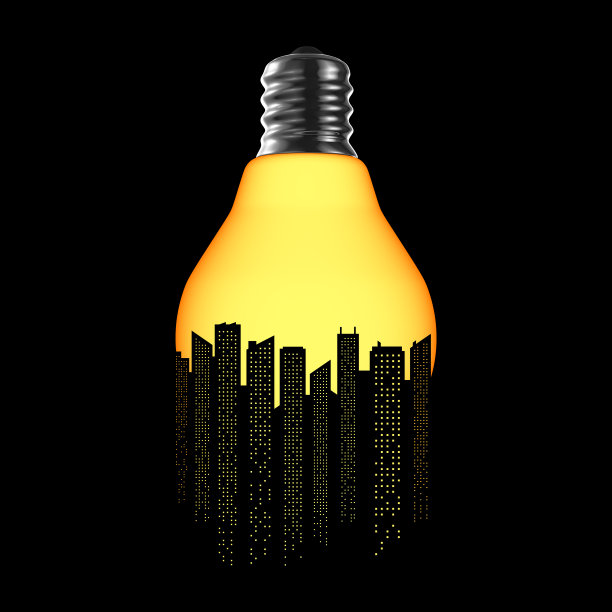 城市灯泡破裂图片下载