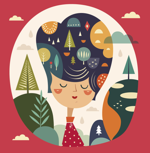 抽象发型的女人图片下载