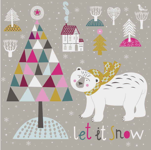 让它下雪冬天的卡片设计图片下载