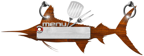 马林鱼菜单木制招牌图片下载