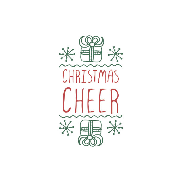 白色背景上的文字圣诞标签图片下载