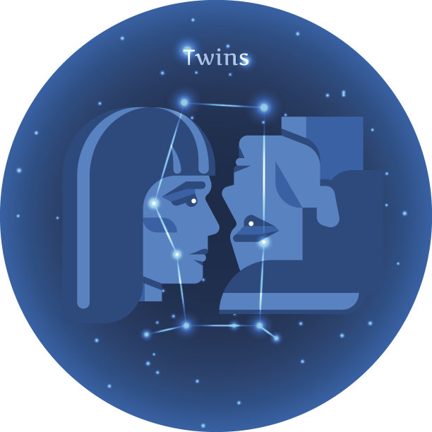 程式化的星座图标在夜空中与图片下载