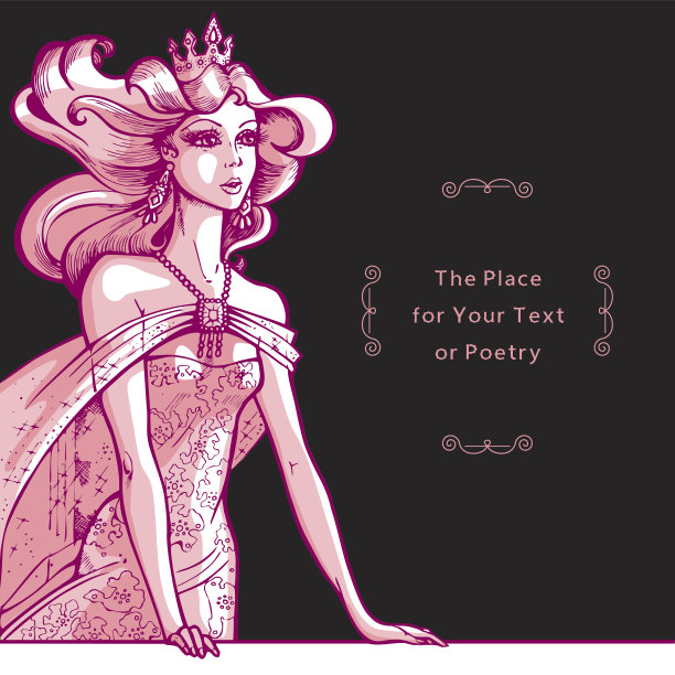 站着一头金色长发的漂亮女孩。图片下载