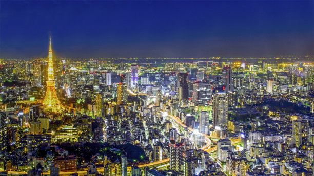 森塔上的东京天际线。图片下载