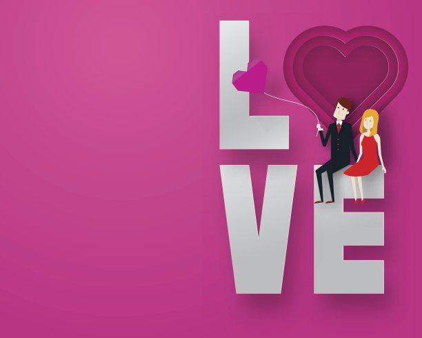 情人节快乐3d层纸艺术风格图片下载