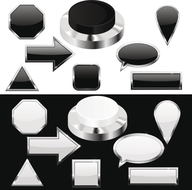 网页图标与chrome框架。黑色和白色图片下载