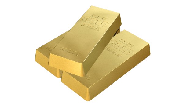 1000g金条隔离在白色背景上图片下载