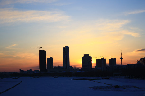 城市的日落图片下载