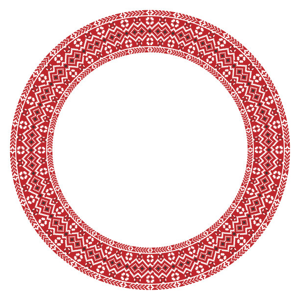 传统斯拉夫圆形刺绣图片下载