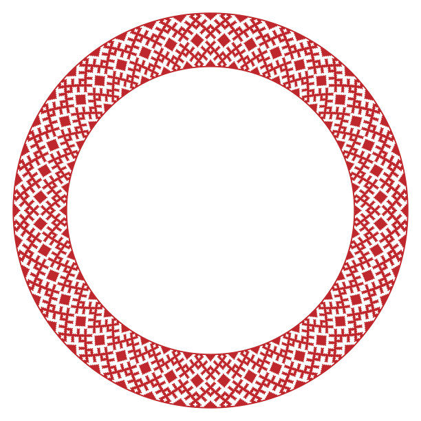 传统斯拉夫圆形刺绣图片下载