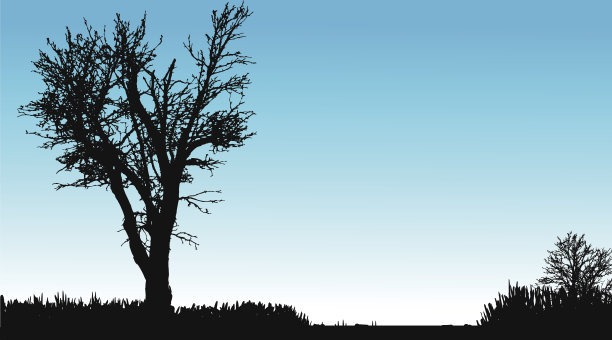 自然风光矢量剪影图片下载