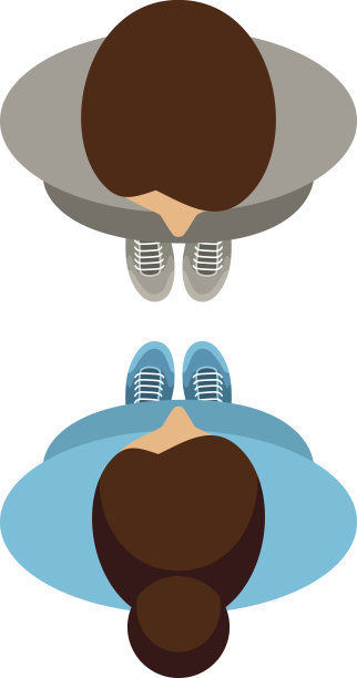 男人和女人聊天。俯视图图片下载