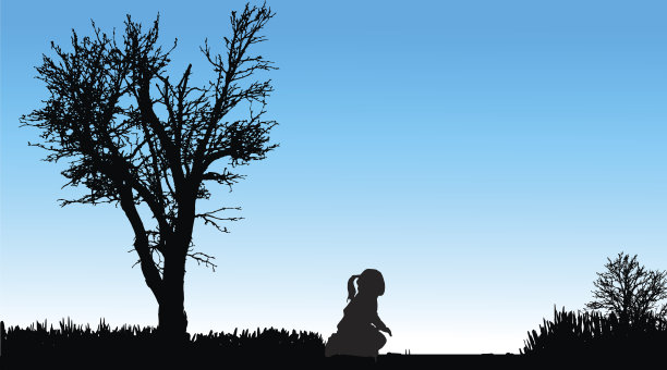 儿童剪影图片下载