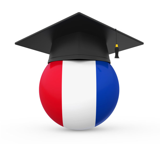 带法国国旗的毕业帽图片下载