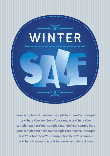 冬季销售海报设计或背景。创造性的商业推广载体。图片下载