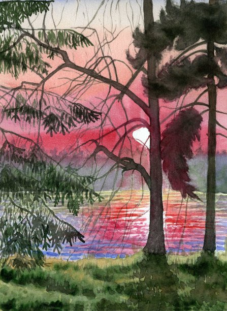 河岸上的日落图片下载