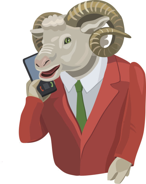 一只绵羊在用手机打电话图片下载