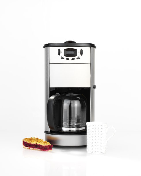 咖啡机、蛋糕和杯子图片下载