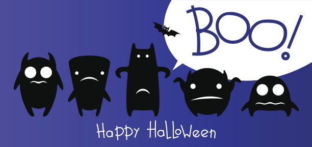 万圣节卡片与有趣的怪物01图片下载