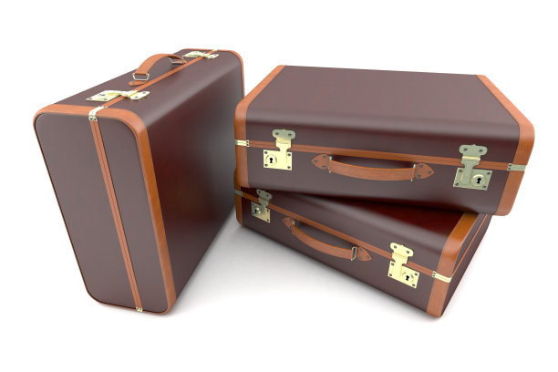 三个黑色古董手提箱图片下载