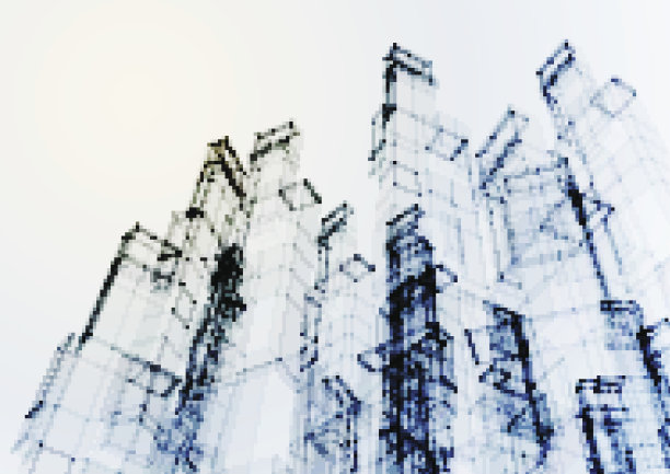 办公大楼的现代蓝色玻璃墙图片下载