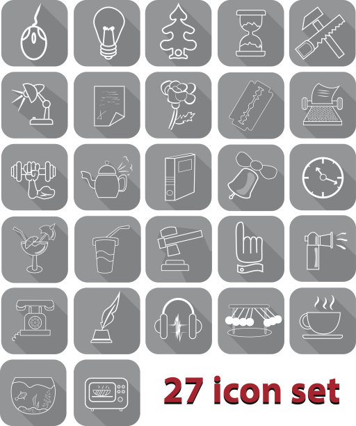 平面轮廓图标集图片下载