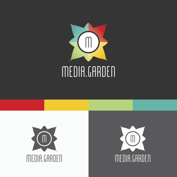 媒体花园符号模板。向量的元素。品牌图标设计插图图片下载