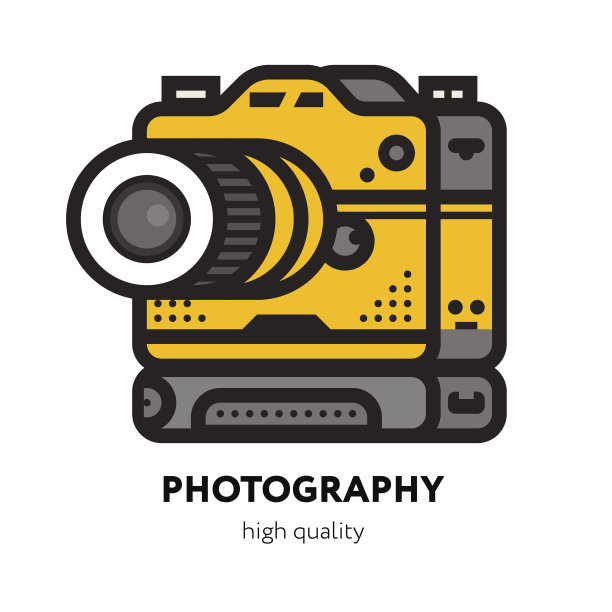 平面矢量复古相机图标图片下载