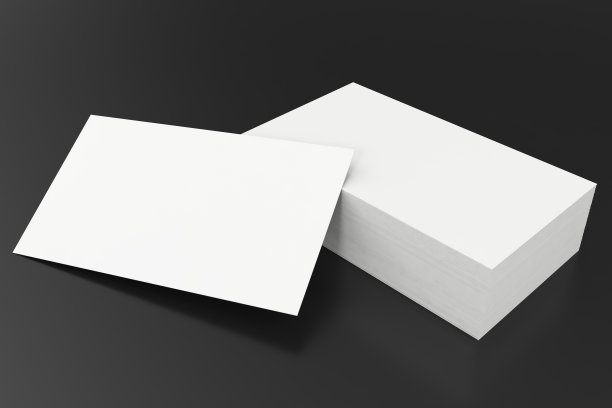 名片空白模型，模板，在黑色背景，3d渲染图片下载