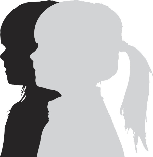 矢量剪影的孩子。图片下载