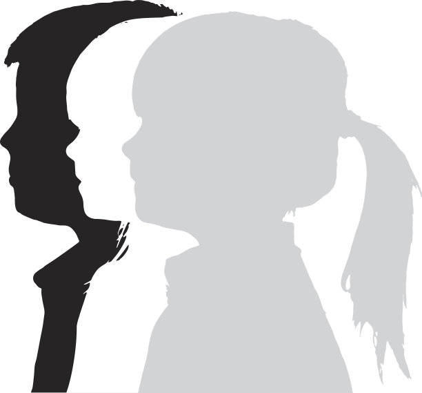 矢量剪影的孩子。图片下载