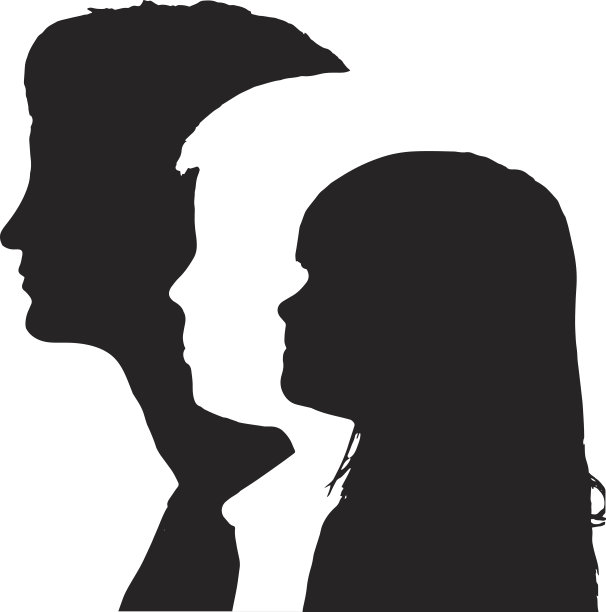 矢量剪影的家庭。图片下载