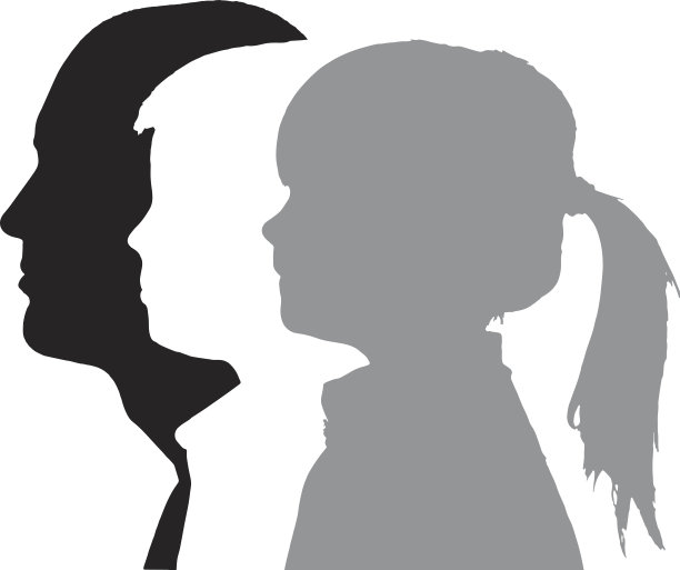 矢量剪影的家庭。图片下载