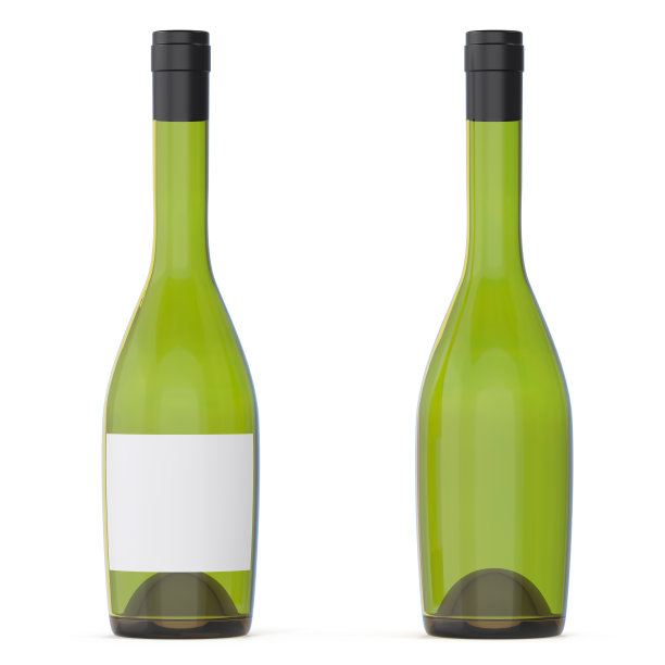 一套空酒瓶空白孤立在白色图片下载