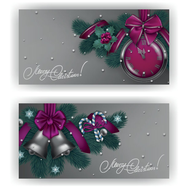 新年的背景是由冷杉树枝编成的花环图片下载