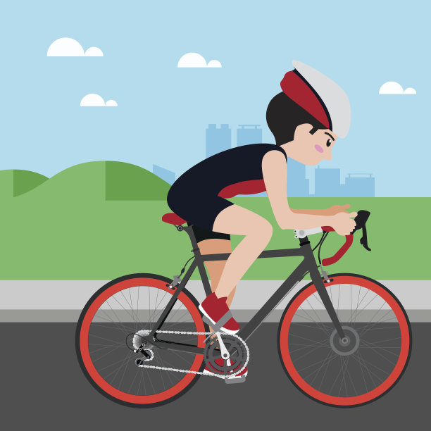 自行车运动运动矢量卡通插图设置图片下载