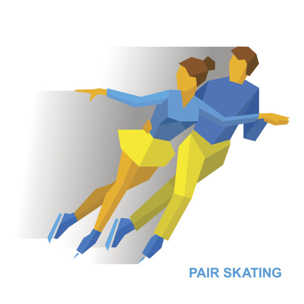 冬季运动:双人花样滑冰。男人和女人在冰上图片下载