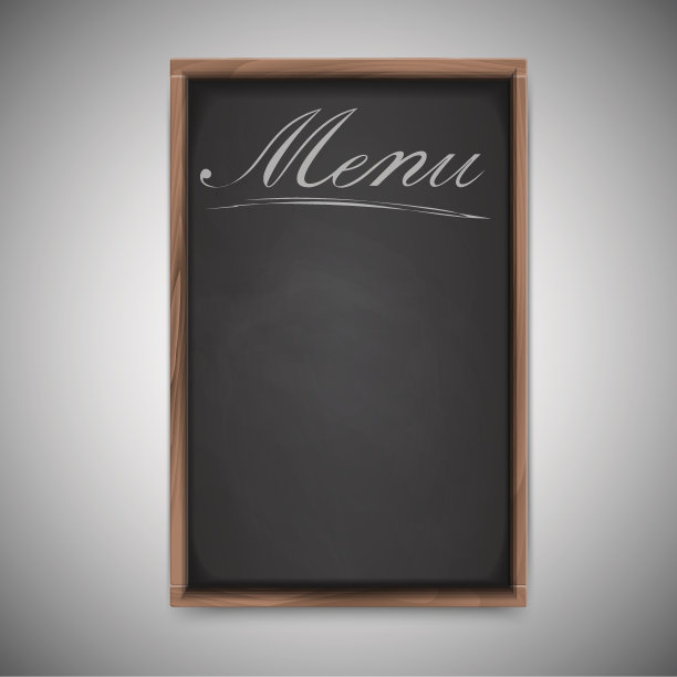 菜单黑板上的白色背景图片下载