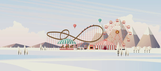 冬季景观平面插图，Vector Design，图片下载