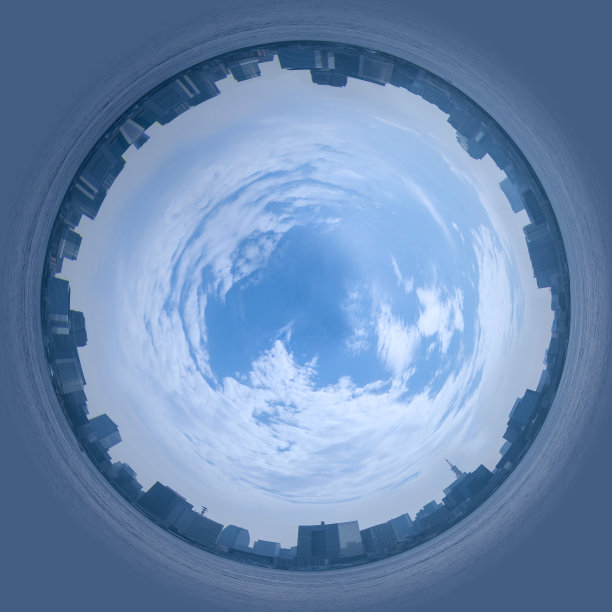 环形全景城市天际线图片下载