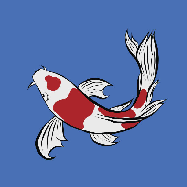 锦鲤集，锦鲤矢量插图，矢量插图素材图片