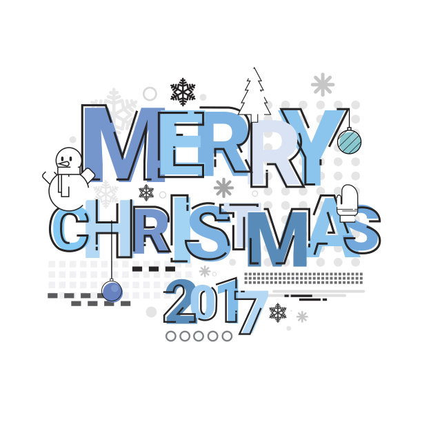 圣诞快乐新年快乐简单线素描横幅卡片图片下载