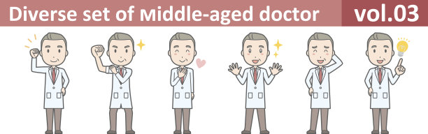 中年男医生多元套装，EPS10矢量格式vol.0图片下载