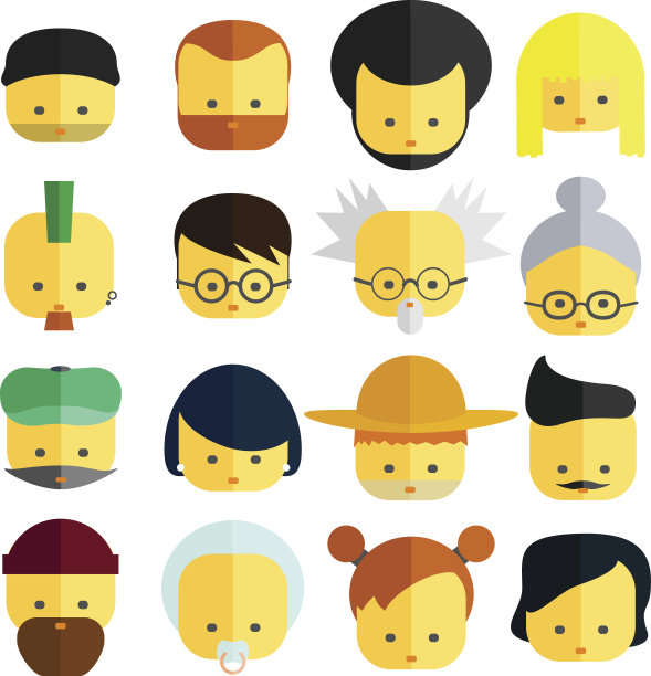 向量的脸图标图片下载