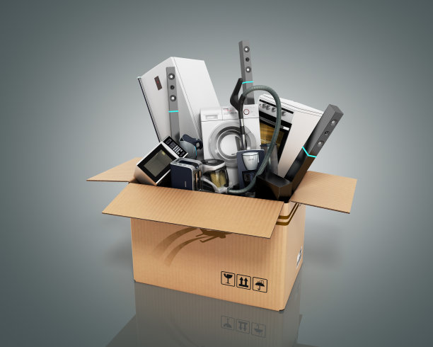 家电集团白色冰箱、洗衣机、炉灶图片下载