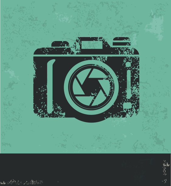 相机设计在绿色背景，垃圾向量图片下载