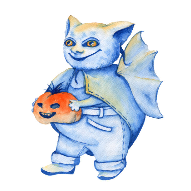 蝙蝠一个独立的草图动画。万圣节的象征。图片下载