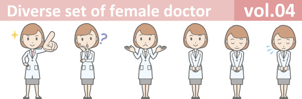 多样化女医生集，EPS10矢量格式vol.04图片下载
